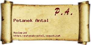 Petanek Antal névjegykártya